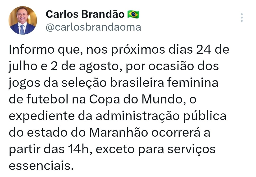 Carlos Brandão decreta ponto facultativo em períodos de jogos da