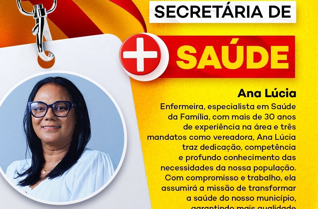 Fred Campos anuncia Ana Lúcia como nova secretária de saúde de Paço do Lumiar