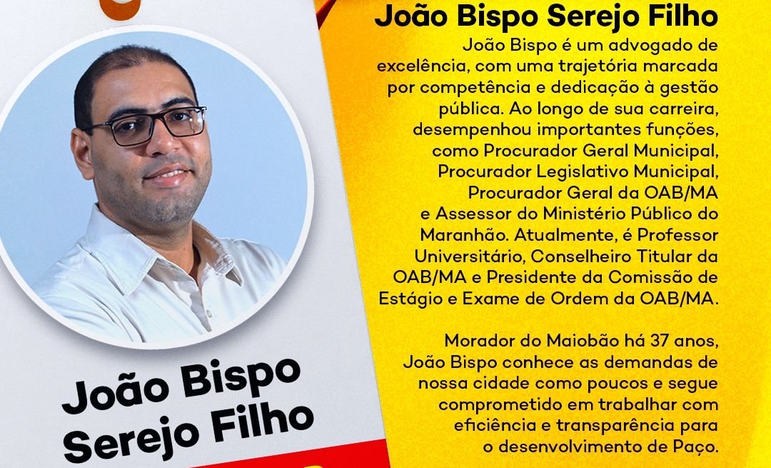 Fred Campos anuncia João Bispo como Procurador Geral de Paço do Lumiar