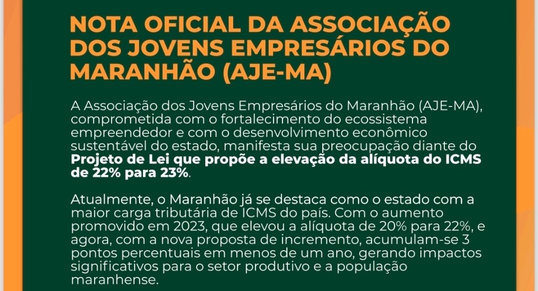 REAÇÃO EM MASSA: Setor produtivo repudia novo aumento de imposto no Maranhão