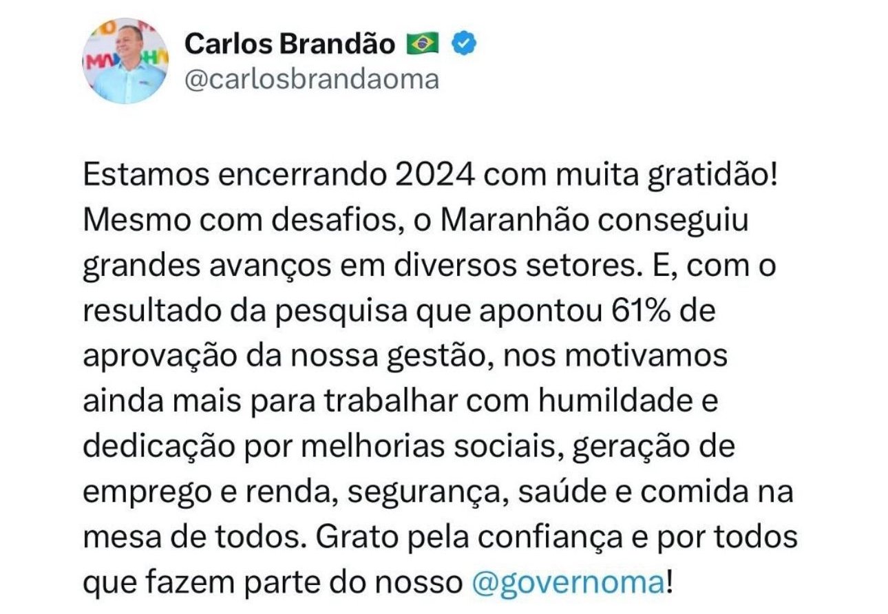 Brandão comemora 61% de aprovação do seu governo com gratidão, trabalho e superando desafios