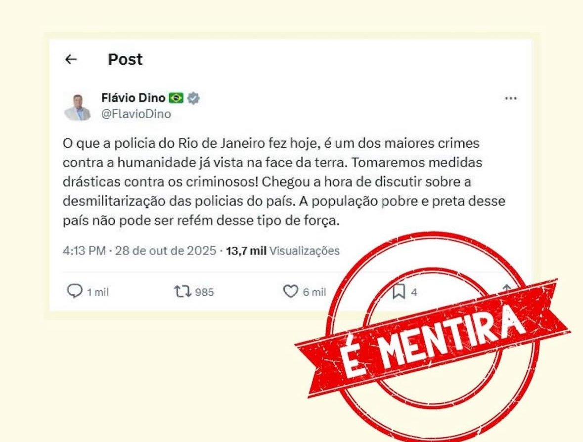 Flávio Dino desmente post fake sobre operação no Rio de Janeiro