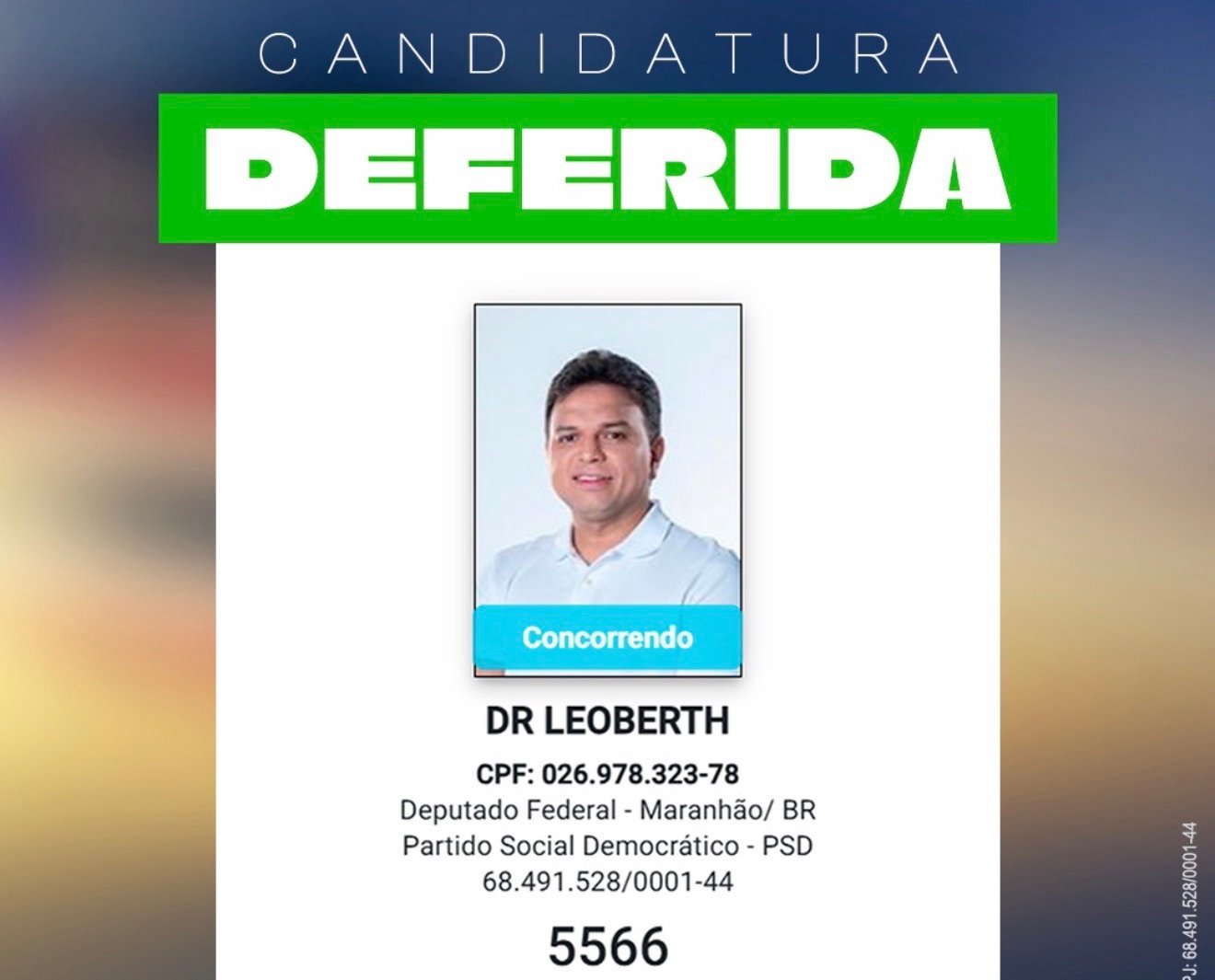 Candidatura de Dr. Leoberth é deferida e médico surge como uma das grandes revelações da disputa por uma vaga na Câmara Federal